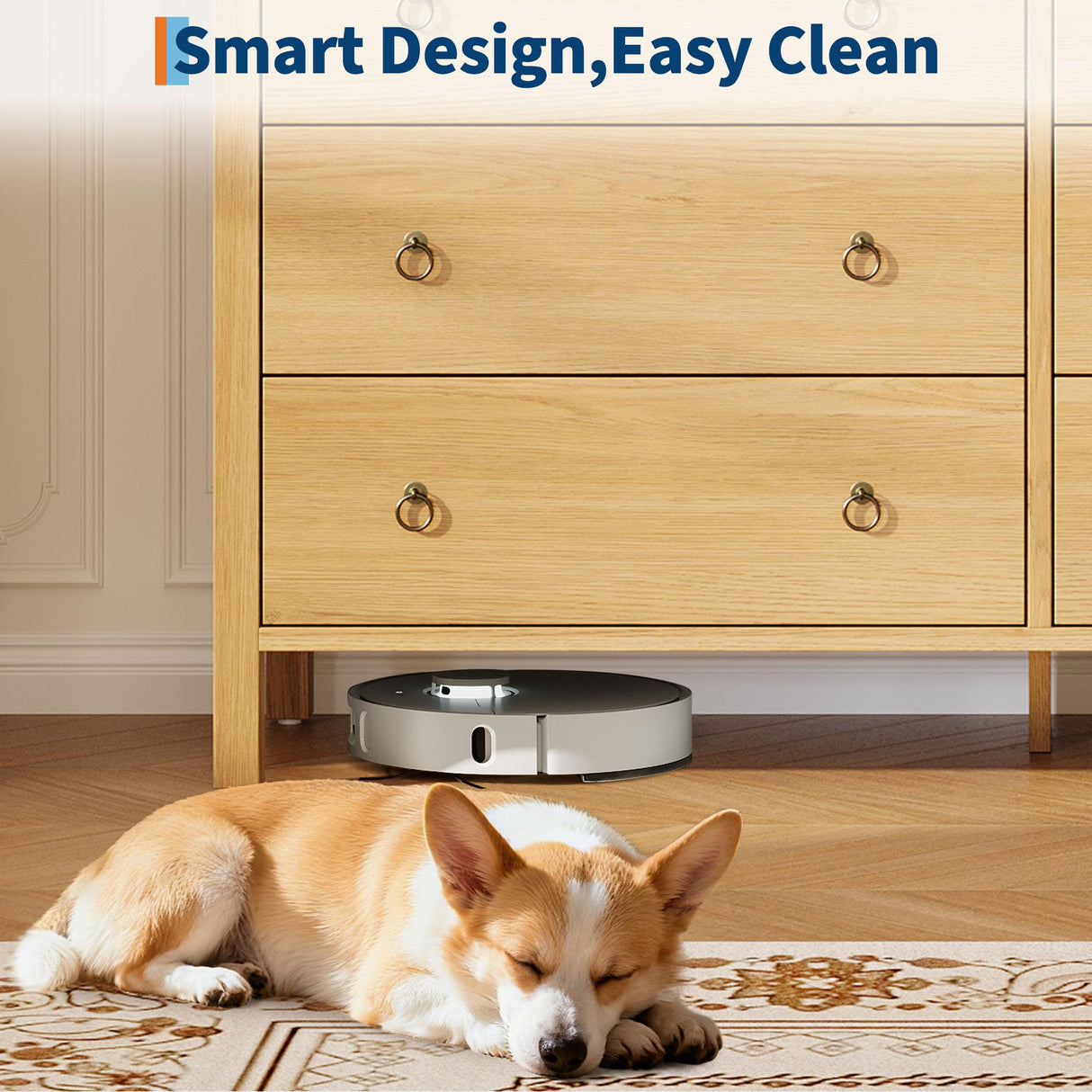 IDEALHOUSE 6 Drawer Dresser, Storage Organizer with Sturdy Metal Handle, TV Stand for 55 inch TV, Chest of Drawers for Living Room, Hallway, Closet IDEALHOUSE