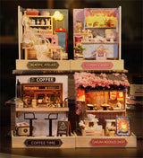 Flever Dollhouse Miniature DIY House Kit Creative Room with Furniture for Romantic Valentine's Gift (Coffee Time) Flever