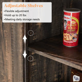 AMERLIFE 2 Pcs Farmhouse Kitchen Pantry Cabinet, 72" Tall Storage Cabinet with Adjustable Shelves & Barn Doors & Drawer, Freestanding Kitchen Cupboard for Dining Room, Living Room, Dark Rustic Oak AMERLIFE