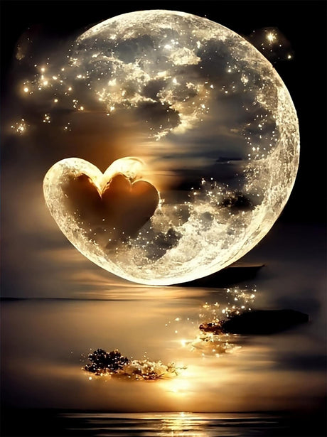 NDNXYXGS DIY Moonlight Diamond Art Kits for Adults,5D Moon Diamond Painting Kit for Beginner,Full Round Gem Art Paint by Diamond for Home Wall Decor,Gift for Woman.(Moonlight) NDNXYXGS