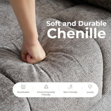 Rhevoy Swivel Rocker Recliner Chair with Heat and Massage, 26" Wide Oversized Rocker Recliner with Overstuffed Backrest,Swivel Glider Recliner for Living Room,Grey Rhevoy