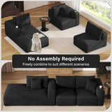 DURASPACE Modular Sectional Sofa, Cloud Boneless Couch with Deep Seat, Cup Holder, Memory Foam, Corduroy L Shaped Couch Convertible Sofa Bed for Living Room Bedroom, No Assembly Required DURASPACE