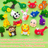 LanMa Air Dry Clay Kit for Kids, 12 Pack Animal Air-Dry Art Kits with Ultra Light & Soft Modeling Clay, Instructions, Sculpting Tools, Christmas Birthday Gifts for Boys Girls LanMa