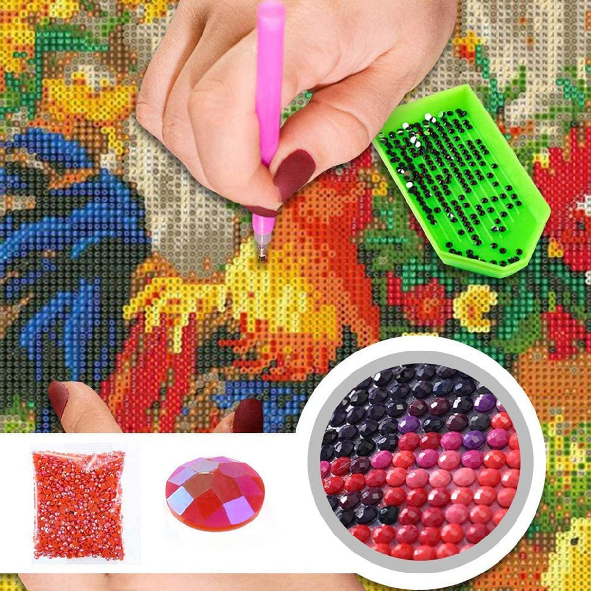 LYKEJI Fall Diamond Art Kits for Adults Drill Full Diamond Painting Boat Wall Art Kit Home Decor 5D DIY Rhinestone Embroidery 11.8×15.7 Inch LYKEJI
