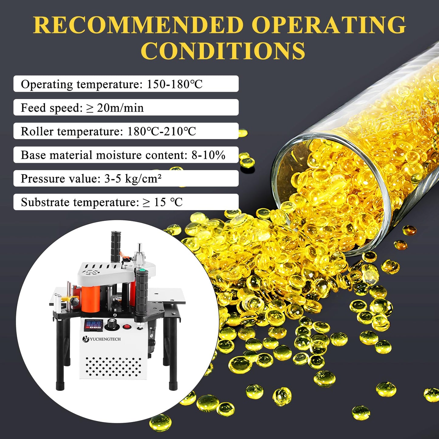 YUCHENGTECH Hot Melt Edgebander Glue Hot Melt Glue Pellets Adhesive for Edge Banding Machine (11 Lb)