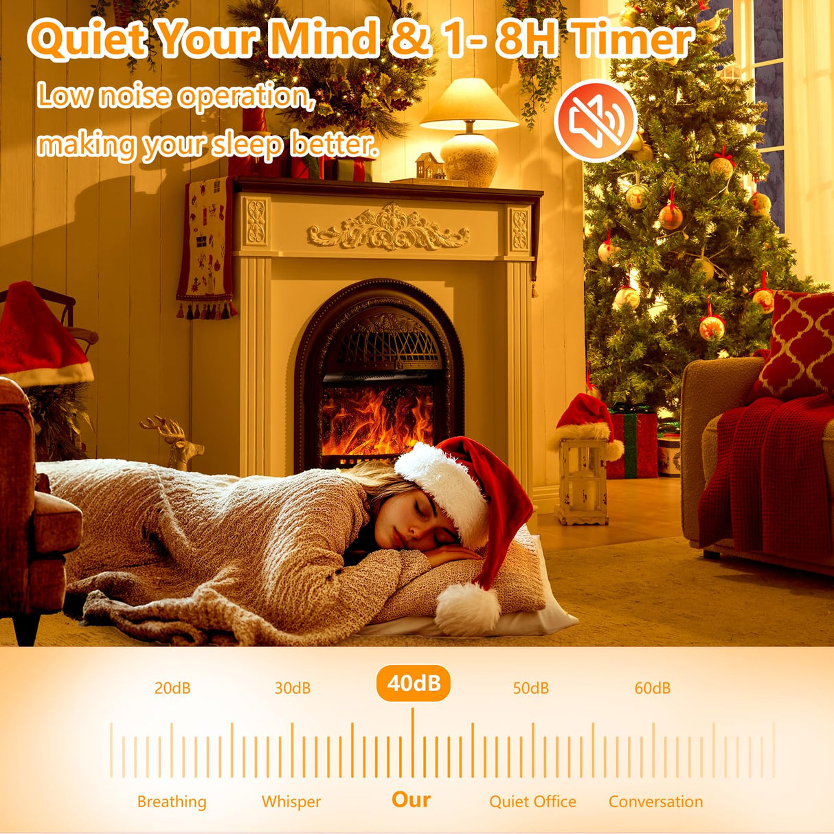 45" Birdcage-Style Electric Fireplace with Mantel, 46" Tall Fireplace TV Stand, Farmhouse Entertainment Center with Storage & Replaceable Insert Heater for Living Room, White+Walnut SOOWERY