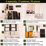 CraftBloom 94PCS Movie Film Scrapbook Paper for Journaling Supplies, Strip Photo Frame for Scrapbooking Kit, Waterproof PET Washi Quote Stickers for Bullet Junk Journal Collage Planner DIY Craft CraftBloom
