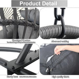 Hanging Egg Chair with Stand - Egg Swing Chair Outdoor Indoor Patio Wicker Chair Swing Hammock Egg Chairs 400lbs Capacity for Outside Patio, Bedroom, Garden and Balcony（Black） TQKVIPI