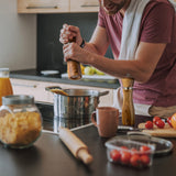 Gennua Kitchen Wooden Salt and Pepper Grinder Set: Refillable Salt & Pepper Mills Adjust for Customized Coarseness, Crafted of Solid Acacia Wood with Ceramic/Stainless Steel Core, 8 Inches Each Gennua Kitchen