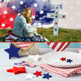 Red White Blue Wood Stars for Crafts 4th of July Independence Day Wooden Patriotic Star Shaped Tiered Tray Decor for Labor Day Patriotic Party Memorial Day(240 Pcs,0.4, 0.8, 1.2 Inch) Bucherry