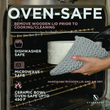 Everbrook Authentic Wood and Ceramic Tortilla Warmer - Tortilla Holder with Lid - Bread Warmer - Pancake Holder- Roti Box - 8.5 Inches Everbrook