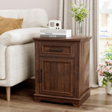 Maupvit Nightstand Set of 2, Bedside Table with Drawers for Bedroom, End Table with Large Storage Cabinet for Small Spaces, Office, Wood, Brown, 17.72” L x 15.75” D x 23.82” H x2 Maupvit