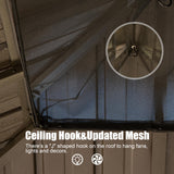 Domi 10x14 FT Outdoor Gazebo, Hardtop Gazebo with Galvanized Steel Double Roof, Metal Gazebos with Drainage System Patio Pergola for Patio Deck Backyard,Curtain and Netting, Brown domi outdoor living