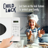 Nostalgia Modern Retro Countertop Microwave Oven - 700-Watt - 0.7 cu ft - 12 Pre-Programmed Cooking Settings - Digital Clock - Kitchen Appliances - White Nostalgia