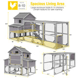 Aivituvin Chicken Coop Extra Large Chicken House 55ft² for 10-15 Chickens Outdoor Wooden Hen House Poultry Cage with 6 Nesting Boxes, 6 Perches, Large Run 137" L Aivituvin