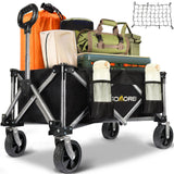 Collapsible Foldable Wagon Beach Cart - Large Capacity and Heavy Duty Folding Wagon Portable for Sports, Shopping, Camping Somorei