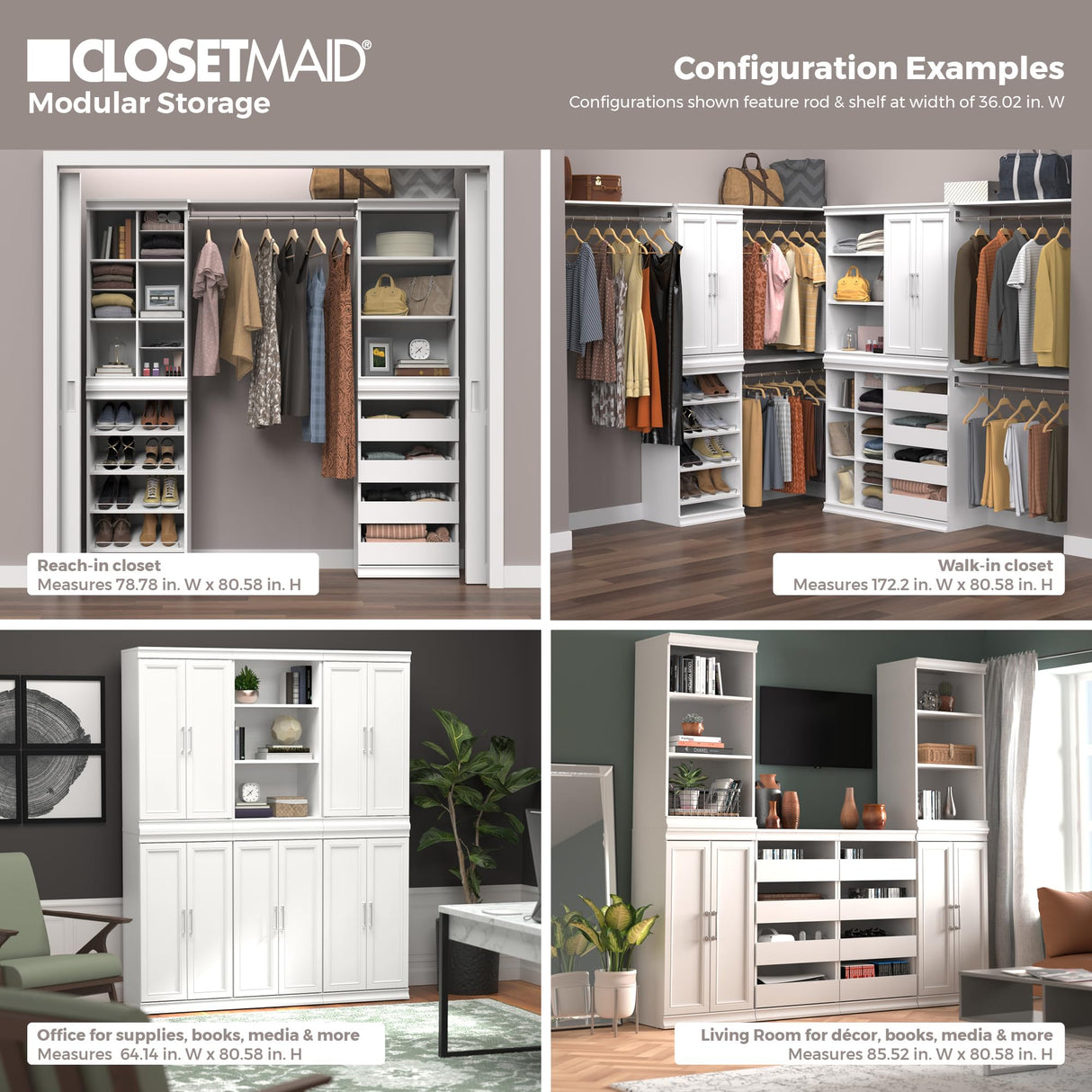 ClosetMaid Modular Storage Shelf Unit with 3 Shelves, White ClosetMaid