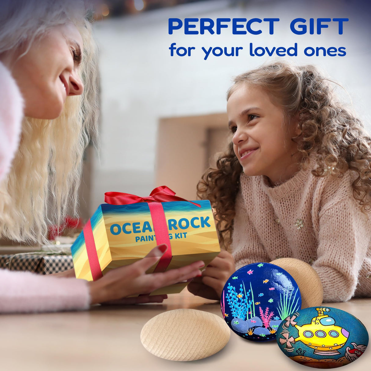 Glow in The Dark Ocean Rock Painting Kit, Arts and Crafts Painting Rocks for Kids, Kids Craft Paint Kits, Craft Activities Kits, Arts and Crafts Gifts for Boys Girls, Birthday Gift, Ages 6 and up Moon Garden