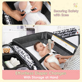 Xilingol 5-in-1 Baby Bassinet Bedside Sleeper, Baby Pack and Play with Changing Table, Portable Baby Crib with Carry Bag, Cosleeper Bassinet Attach to Bed for Newborn to Toddlers Xilingol