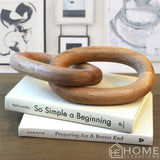 Product Elevations Acacia Wood Knot Decor - Modern Farmhouse Home Decor for Racks & Book Shelves - 13" Rustic 2 Chain Links Coffee Table Decor - Gift Ideas for Housewarming & Weddings Product Elevations