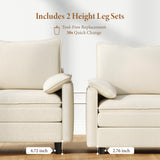 Vesgantti 74" Loveseat Sofa for Living Room, Comfy Cloud Couch Deep Seat Chenille Modern 2 Seater Small Sofa with Armrest Pillow, Easy Assembly for Small Spaces, Beige Vesgantti