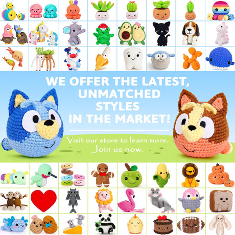Acehochen Crochet Kit for Beginners, Beginner Crochet Kit for Adults with Step-by-Step Video Tutorials, Crochet Animal Kits Kids Knitting Supplies (2 Pack) Acehochen