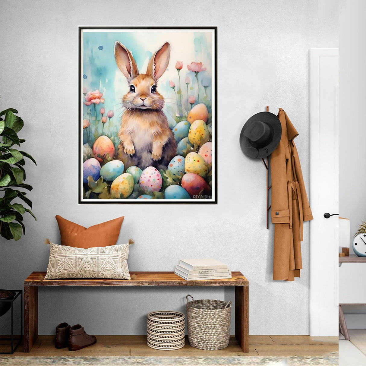 SKRYUIE Paint by Numbers Kit for Adults Beginner Easter, Acrylic Rabbit Oil Painting by Numbers Kits with AcrylicPaintwork Art Crafts Canvas for Home Decor 16x20 inch / 40x50 cm - Bunny Easter SKRYUIE