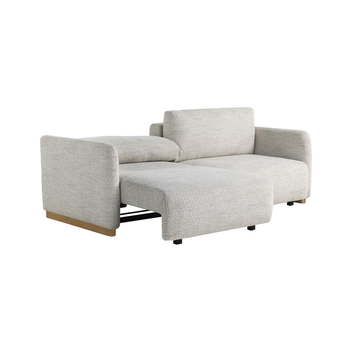 Serta Vail 86" Convertible Sleeper Sofa, Queen Size, Wall-Hugging Dreamglide Mechanism, Dreamcoil Comfort, Boucle Fabric, Ivory Serta