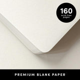 PAPERAGE Blank Journal Notebook, (Black), 160 Pages, Medium 5.6 in x 8 in - 100 GSM Thick Paper – Hardcover Journaling Notebook for Work, School, Note Taking or Sketching PAPERAGE