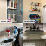 OAPRIRE White Floating Shelves Wall Mounted Set of 2 - Easily Expand Wall Space - Acrylic Hanging Shelves for Bedroom, Gaming Room, Living Room, Bathroom, Office with Cable Clips OAPRIRE