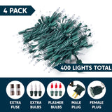 Joiedomi Clear Christmas Lights Outdoor, 400(4x100) Counts 105.6FT Christmas Tree Lights Indoor, Warm White String Lights, Green Wire Xmas Lights Decorations for Holiday Event Wedding Party Decor Joiedomi