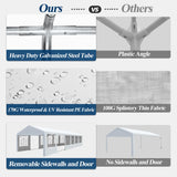 COVERONICS Outdoor Canopy Party Tent, 20'X40' Patio Party Tent with Rollable Sides and 4 Sandbags, Heavy Duty Steel Frame Carport Gazebo Event Tent Perfect for Wedding, Birthday Party, Outdoor Event COVERONICS