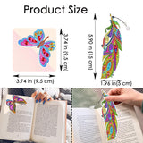 TDOOW 8 PCS Diamond Art Painting Bookmarks for Adults, Feather Diamond Art Bookmarks, Butterfly Corner Painting Book Mark Kits Craft DIY Diamond Art Kits Gem Small Dotz Gifts TDOOW