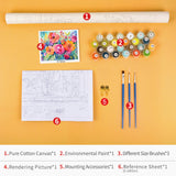 TUMOVO Flower Paint by Numbers Adult Paint by Number Floral Kids Paint by Number Kits Canvas DIY Oil Painting for Adults Kids Paint by Number Adult Paint by Number Kits Home Decor, 16 x20 Inch TUMOVO