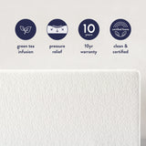 Best Price Mattress 14" Signature Green Tea Memory Foam Mattress, Twin, White Best Price Mattress