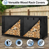OutdoorLines Outdoor Firewood Rack Cover, Waterproof Wood Rack Covers, Firewood Log Storage Covering for Patio Logs Holder, 8FT Wood Holder Cover, Black, 420D Oxford Fabric (Only Cover, No Rack) OutdoorLines
