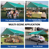 10x20 ft Heavy Duty Car Canopy Galvanized Frame Carport Outdoor Party Tent Boat Shelter with Reinforced Structure, No Sidewall - Green SAILARY
