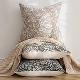 MIULEE Floral Pillow Covers Decorative Throw Pillow Covers 18x18 Pack of 2 Modern Linen Cushion Covers Farmhouse Neutral Pillow Covers for Living Room Sofa Bed,Cream Oatmea MIULEE