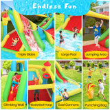 AKEYDIY Bounce House Water Slide for Kids 3-12 - Outdoor/Indoor Inflatable Water Bounce House with 3 Slides, Climbing Wall, Ball Pit & Jumping Area - Water Bouncy House Includes Blower (15.6ft x 11ft) AKEYDIY