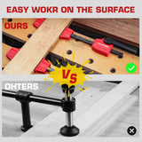 HAUTMEC Bench Dog Clamp, 3/4" Dog Hole Clamp, Up to 170 Lbs Clamping Force, Adjustable Bench Clamp with Protective Pads for Woodworking, Quick Clamps for 19mm Bench Dogs Holes(2 Pack), HT0276-CL HAUTMEC