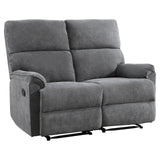 EBELLO Fabric Manual Reclining Sofa Couch, Recliner Loveseat Sofa with Sturdy Robust Metal Base, 2 Seats for Small Living Room, Bedroom and Meeting Room, Grey EBELLO