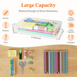 Lifewit Plastic Pencil Box with Snap-tight Lid, Large Capacity Hard Pencil Case, Craft organizer for Art Supply,Office, 4 Pack Lifewit