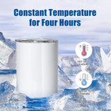 AGH 10OZ Sublimation Wine Tumblers Blanks, 4 Pack Straight Stainless Steel Tumblers with Lids and Straw, Sublimation Coffee Cups Mugs for Hot & Cold Drinks AGH