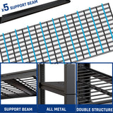 PMKES 67" Wide 5-Tier Garage Shelving Unit, 67" W x 24" D x 84" H, Heavy Duty Garage Storage Shelves,3500 LBS Capacity, Industrial Adjustable Shelves for Basement Warehouse PMKES