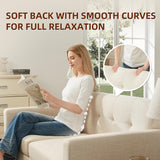 Tbfit 65" W Loveseat Sofa, Mid Century Modern Decor Love Seat Couches for Living Room, Button Tufted Upholstered Small Couch for Bedroom, Solid and Easy to Install Love Seats Furniture, Beige Tbfit