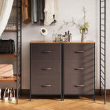 AODK Dresser for Bedroom Nightstand Small Dresser Chest of Drawers End Table for Living Room, Closet Dresser with 3 Storage Drawers Organizer Clothes, Brown AODK