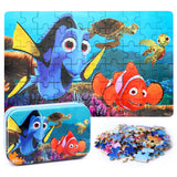 LELEMON Ocean Puzzles for Kids Ages 4-8,Underwater World 60 Piece Puzzles for Kids Ages 3-5,Children Jigsaw Puzzles Kids Puzzles in a Metal Box,Educational Learning Puzzle Toys for Girls and Boys LELEMON