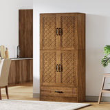 Tribesigns 70" Tall Pantry Storage Cabinet with Doors, Shelves, Drawer - Large Rustic Brown Food Storage for Kitchen, Dining Room, Bathroom, Tribesigns