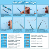 JUPEAN Punch Needle Embroidery Kits, 156 Pcs Punch Needle Tool, 110 Pcs Embroidery Thread and Hoops, Punch Needles Kit for Beginners JUPEAN