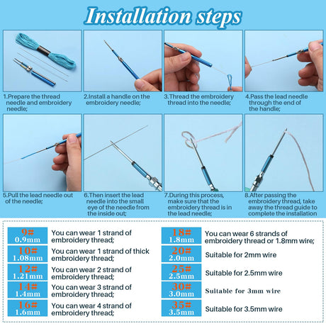 JUPEAN Punch Needle Embroidery Kits, 156 Pcs Punch Needle Tool, 110 Pcs Embroidery Thread and Hoops, Punch Needles Kit for Beginners JUPEAN